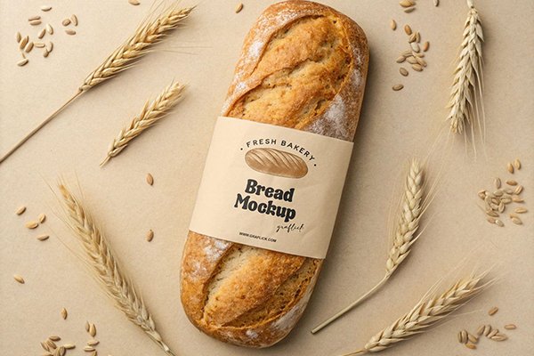 French Baguette Bread Mockup