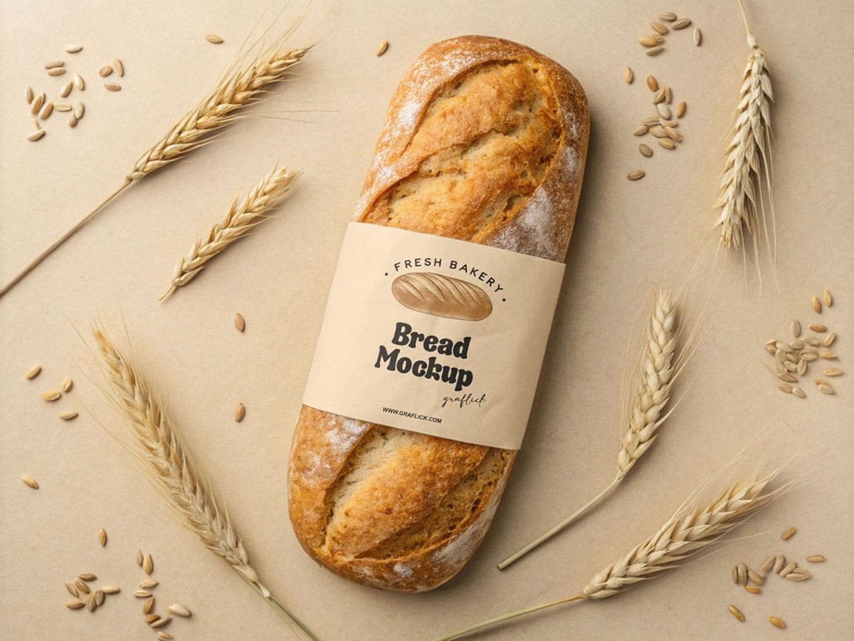 French Baguette Bread Mockup