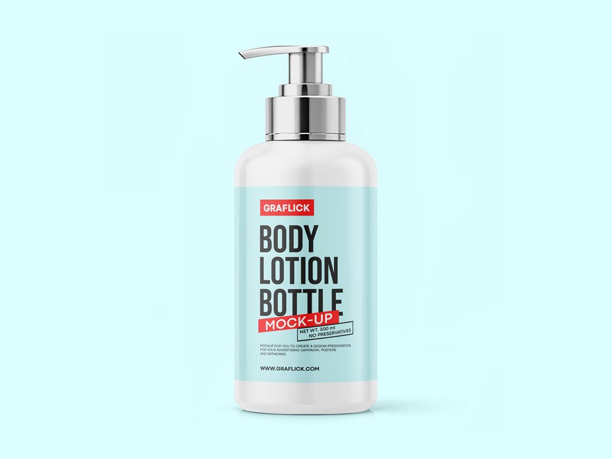 Body Lotion Bottle Mockup