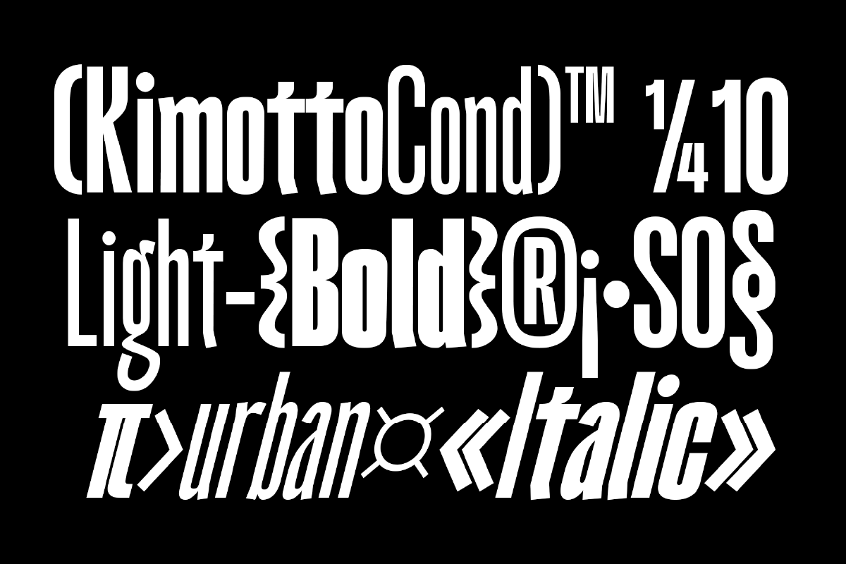 Kimotto Condensed - Sans Serif