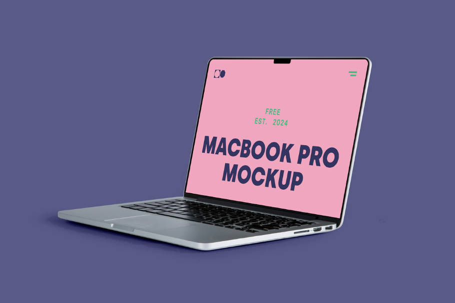 Open MacBook Pro PSD Mockup