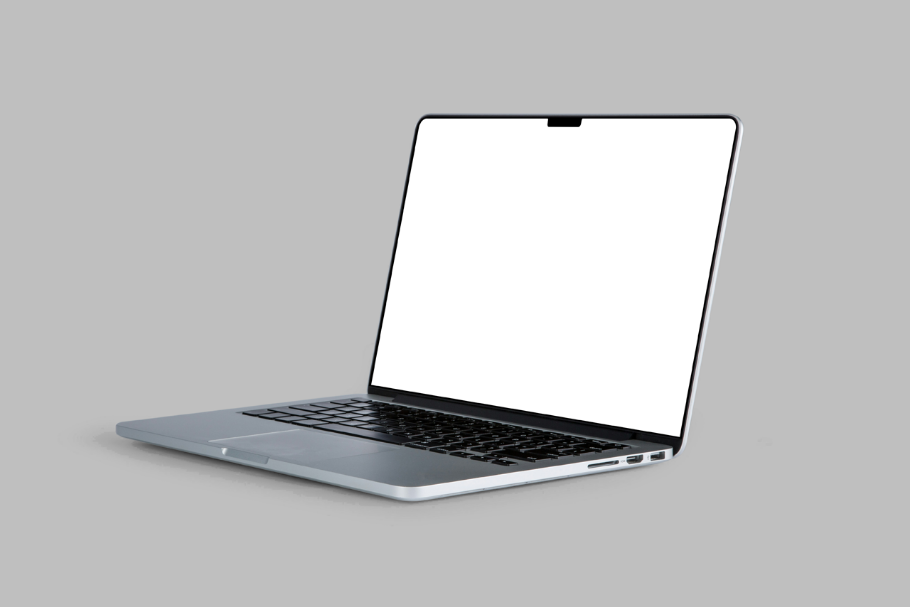 Open MacBook Pro PSD Mockup
