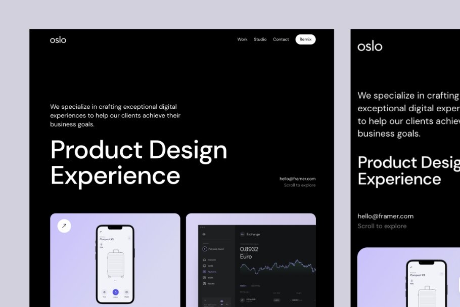 Oslo - Framer Creative Portfolio Template